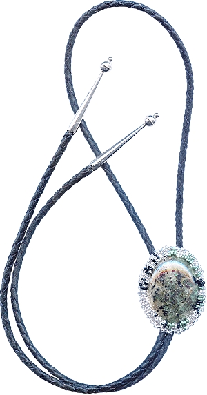 large seed bead bezeled bola tie christmas gift