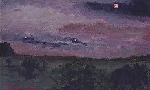 Landscape painting titled Before the Storm