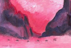 fine art Landscape painting - acrylic - on to future adventures