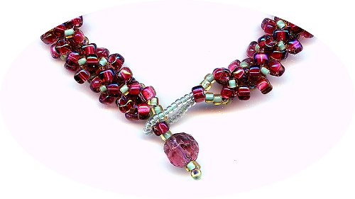 close-up of the focal bead for necklace Ultraviolet