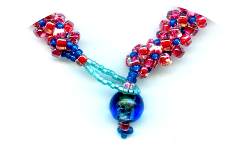 close-up of the focal bead for necklace Infrared