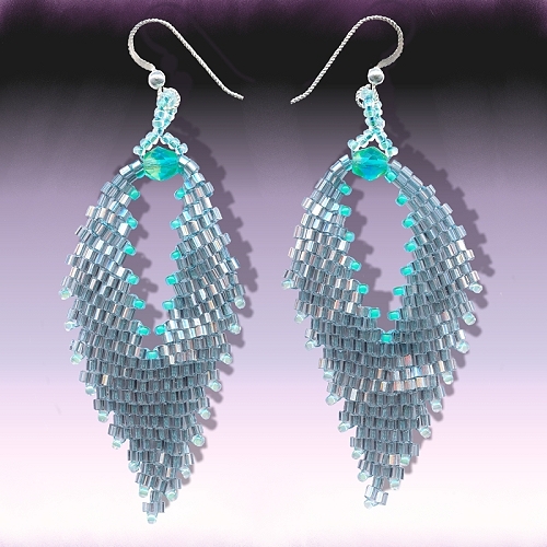 Black diamond with sea foam green accent earrings