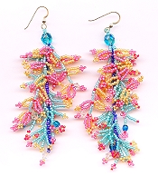 handmade beaded earrings - Harlequin