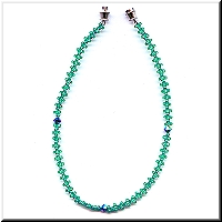 Anklet in green with peacock swarovski