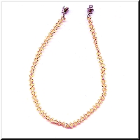 Anklet in pale amber alabaster amber with jonquil swarovski