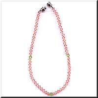 Anklet in warm peach with peridot swarovski