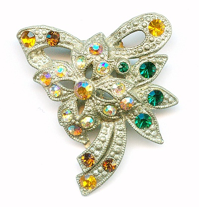Ornate Rhinestone Dress Clip