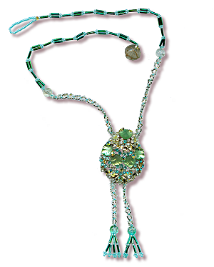 brooch missing stones transformed into richly ornate necklace © 2007, Patricia C Vener