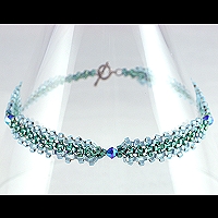 emerald and celeste bead woven anklet, 2012, Patricia C Vener