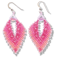 ornate bead woven earrings 2007, Patricia C Vener