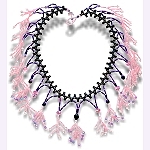 hand made bead woven necklace crystals new and vintge  2006, Patricia C Vener