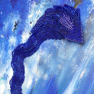 Tsunami, closeup of upper body and head, 2019, Patricia C Vener